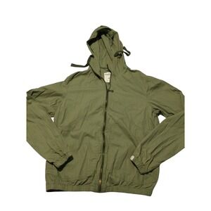 Denim & Flower Ricky Singh Mens Small Olive Green Full Zip Hooded Jacket Thin